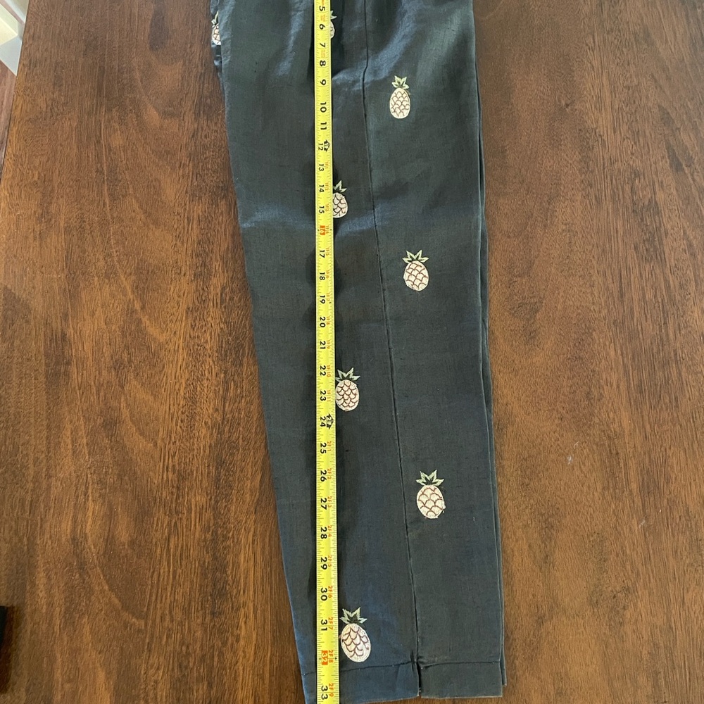 Vintage CJ Laing 100% Linen Embroidered Pineapple Pants Size 4 Resort wear 🍍☀️ - Picture 8 of 9